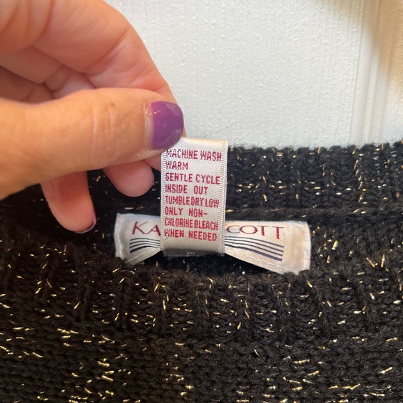 VINTAGE Karen Scott SPARKLY Crew Neck Sweater - Picture 4 of 8